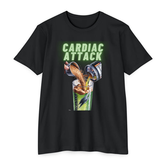 Cardiac Attack Green Graphic Tee - Unisex CVC Jersey T-shirt